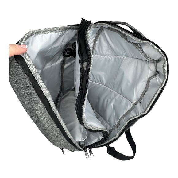 NEW LG Travel Bike School BACKPACK Laptop Padded USB Charging Port & Cable Gray - Picture 8 of 10